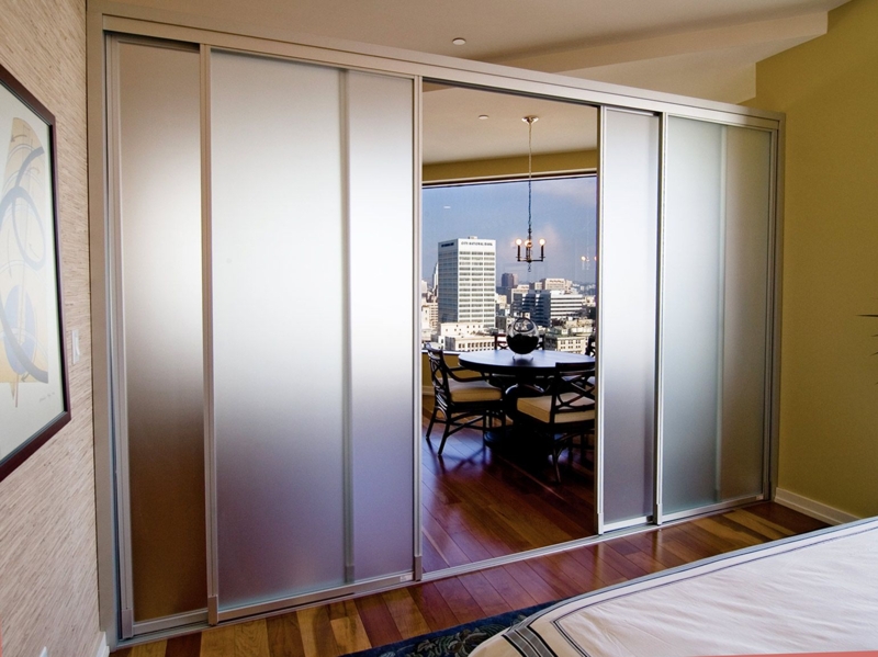 Modern Frosted Glass Sliding Room Dividers
