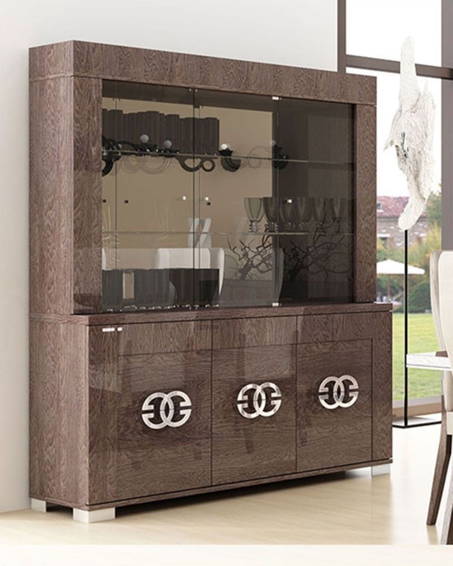 Modern Glossy Wood Contemporary China Cabinet