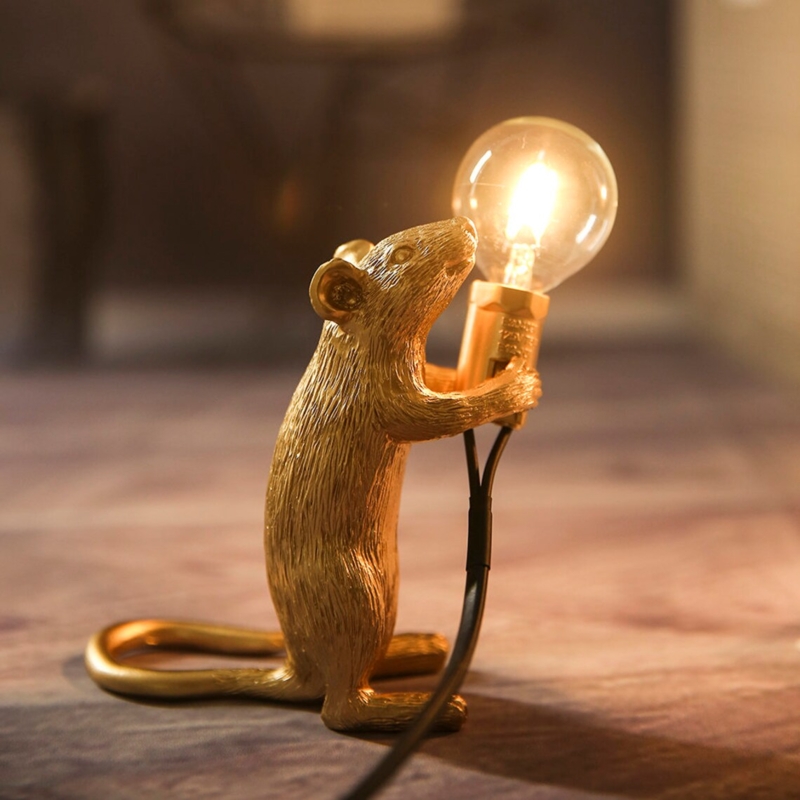 Modern Gold Animal Desk Lamp with Bulb