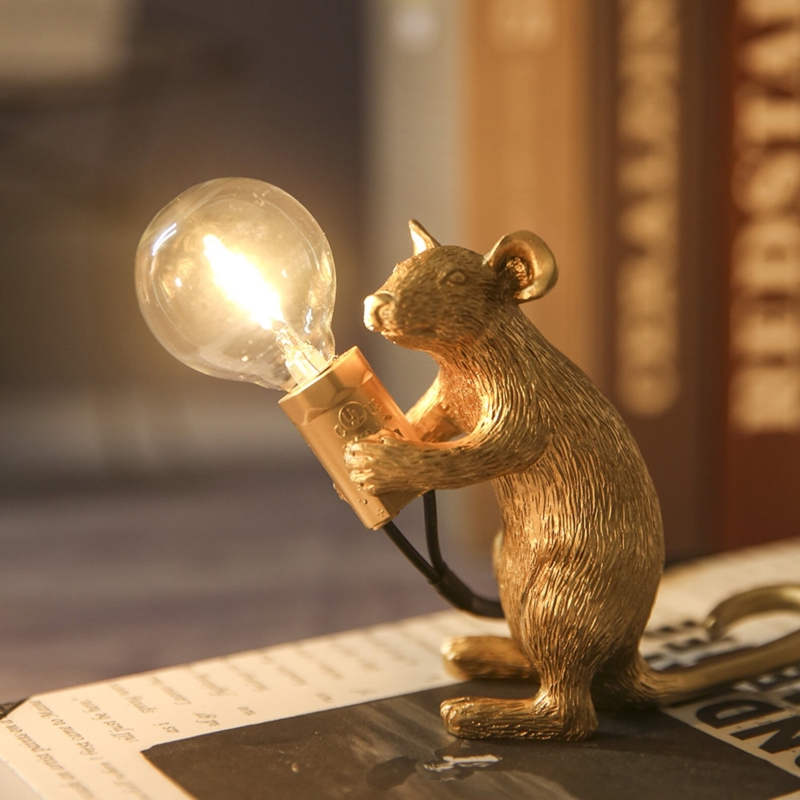 Modern Gold Animal Desk Lamp with Bulb