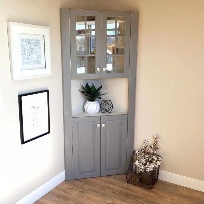 Modern Gray Corner Cabinet for Elegant Storage