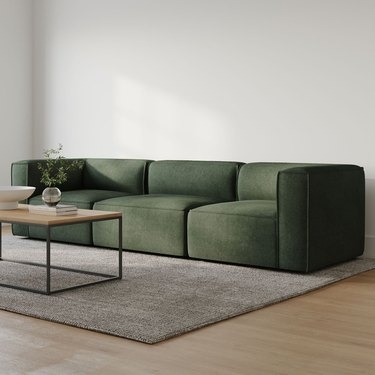Modern Green Sectional Sofa in Minimalist Living Room