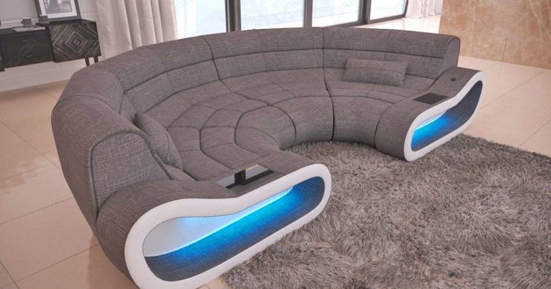 Modern Half-Circle LED Sofa for Stylish Gaming Rooms