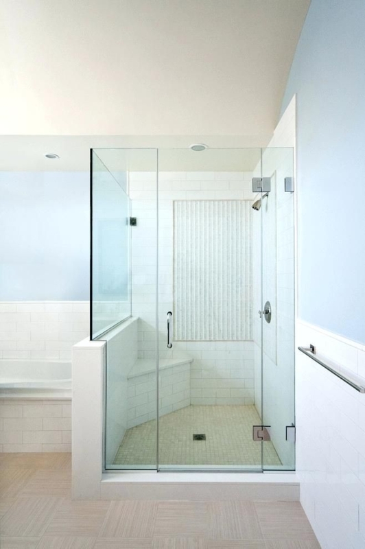 Modern Half-Wall Glass Shower Enclosure Design