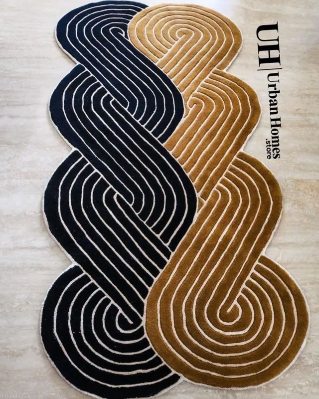 Modern Irregular Handmade Wool Runner Rug