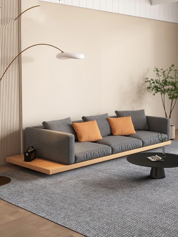 Modern Japanese-Style Low Solid Wood Sofa Design