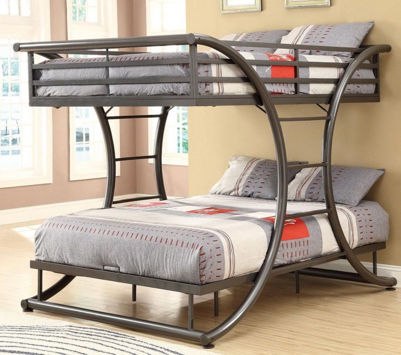 Modern King Size Metal Frame Bunk Bed Design