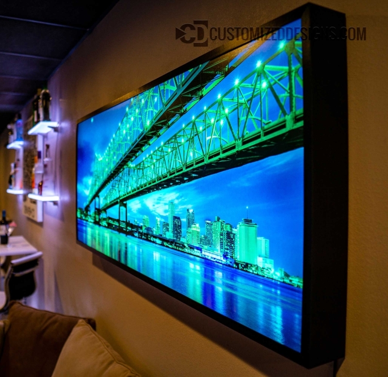 Modern LED Illuminated Cityscape Wall Art Decor