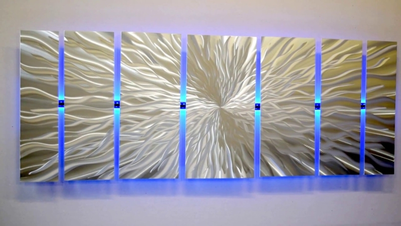 Modern LED Metal Wall Art with Cosmic Design