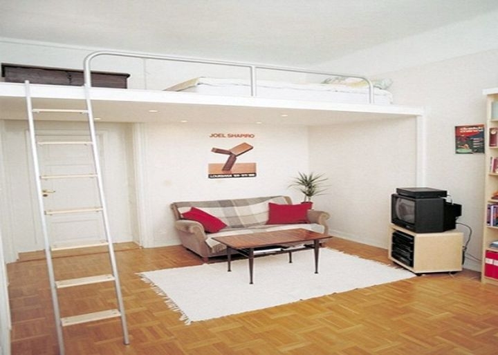 Modern Loft Bed with Ladder for Small Spaces