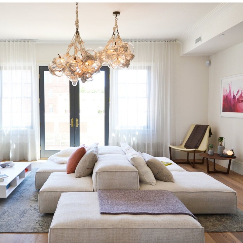 Modern Loft Living with Double-Sided Sofas