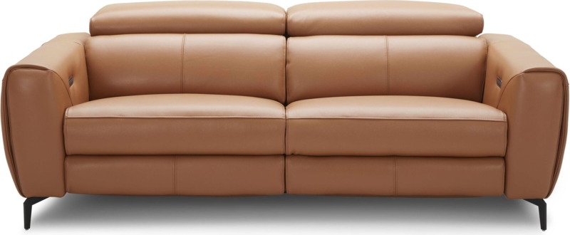 Modern Lorenzo Caramel Leather Sofa with Sleek Design