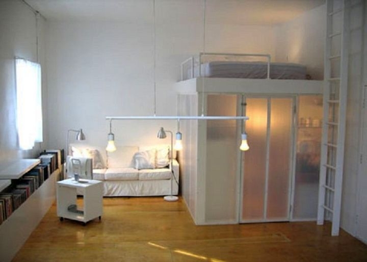 Modern Minimalist Adult Loft Bed with Stairs
