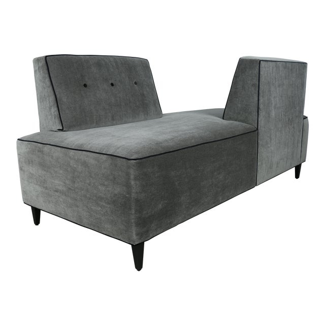 Modern Mohair Double Sided Sofa | Chairish