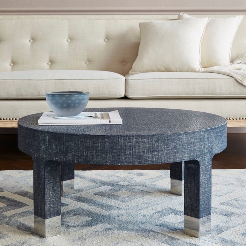 Modern Navy Blue Round Coffee Table Design