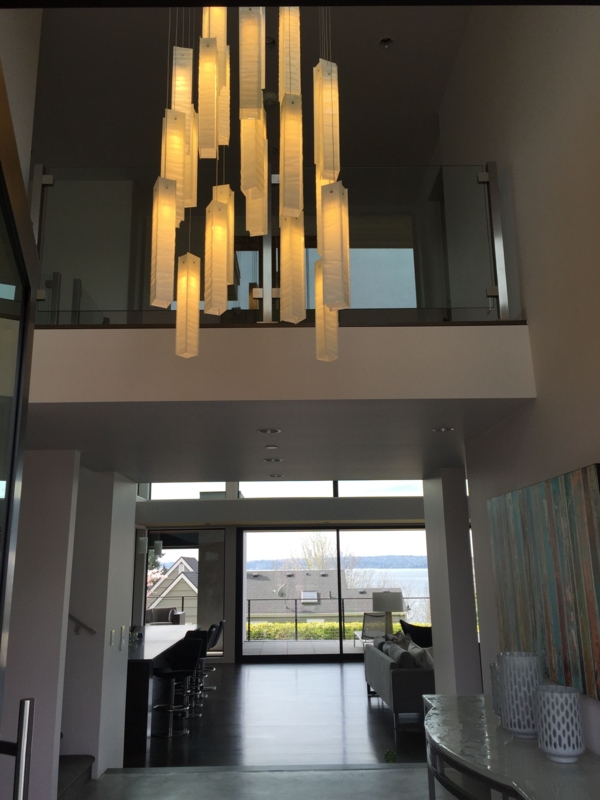 Modern Pendant Lighting for Spacious Contemporary Foyer