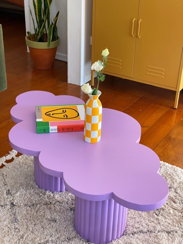 Modern Purple Cloud Shaped Coffee Table Design