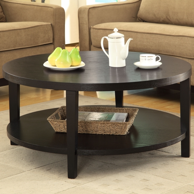 Modern Round Black Wood Coffee Table