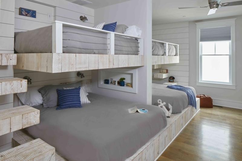 Modern Rustic Floating Bunk Beds for Small Spaces