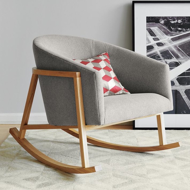 Modern Ryder Rocking Chair with Wooden Frame