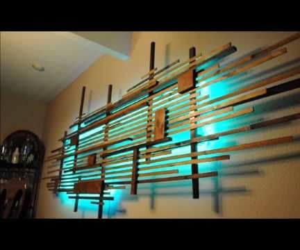 Modern Scrap Wood LED Back-Lit Wall Art