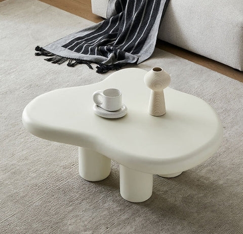 Modern Sculptural White Coffee Table Design