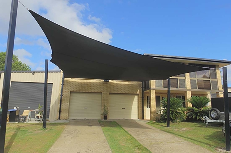 Modern Shade Sail Carport Design for Home Exteriors