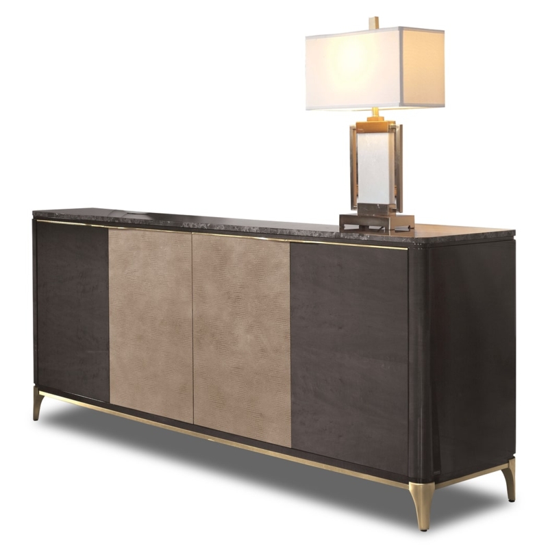 Modern Soho Sideboard with Marble Top and Brass Accents