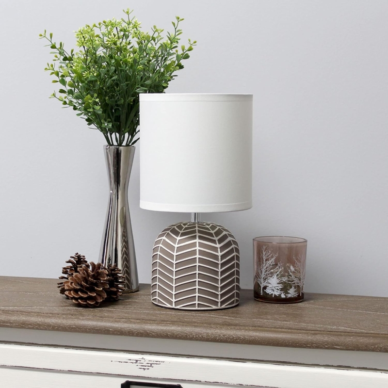 Modern Table Lamp with Natural Decorative Elements