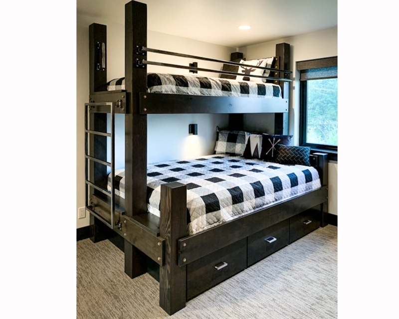 Modern Twin XL Over Queen Bunk Bed with Storage Drawers