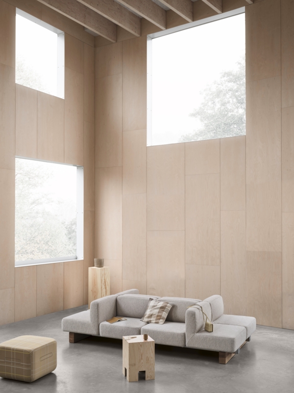 Modern Two-Sided Sofa in Minimalist Living Room