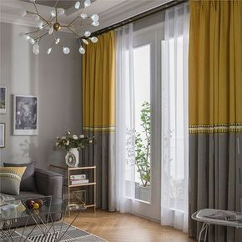 Modern Two-Tone Luxury Curtains for Living Room