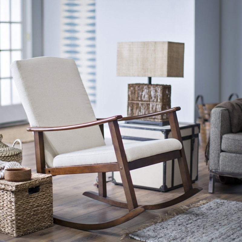 Modern Upholstered Wooden Indoor Rocking Chair