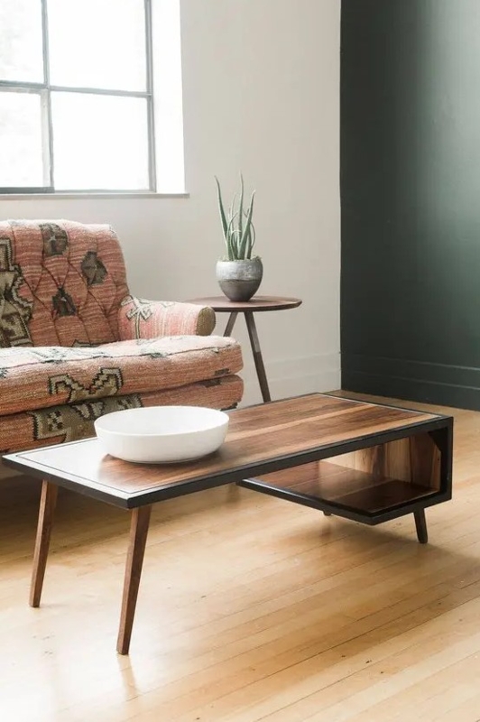 Modern Wooden Coffee Table with Mid-Century Design