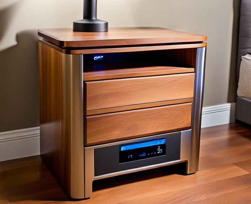 Modern Wooden Nightstand with Smart CPAP Integration