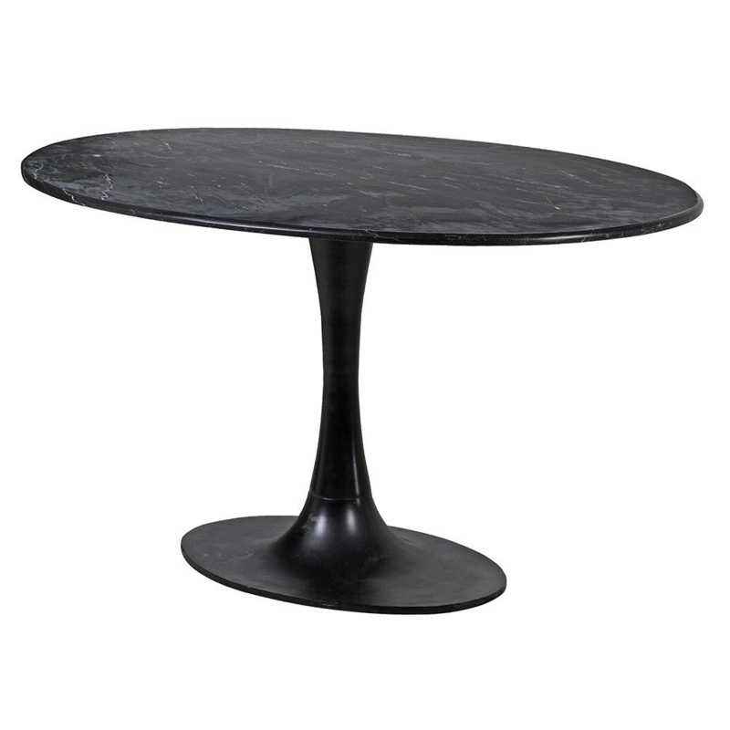 Monica Oval Black Marble Dining Table