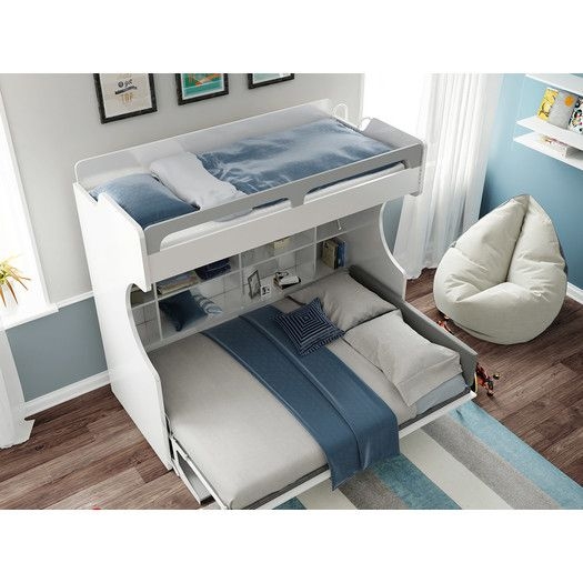 Multimo Castello Twin Over Full Bunk Bed | Murphy bed plans, Murphy ...