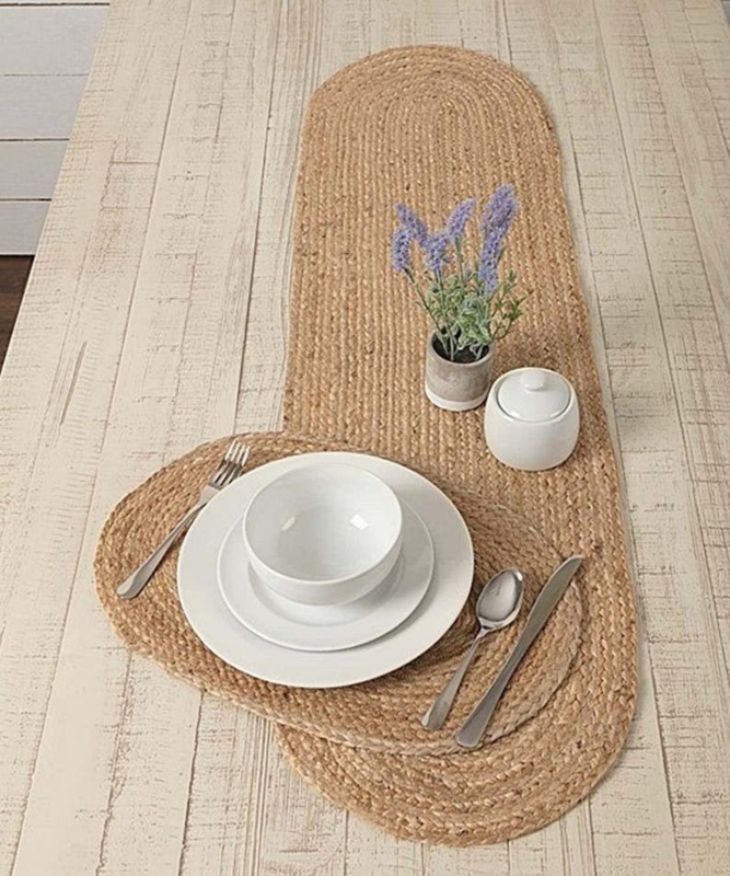 Natural Jute Table Runner and Placemat Set