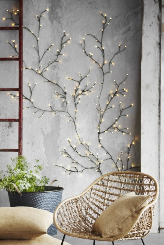 Nature-Inspired Lighted Wall Branch Decor