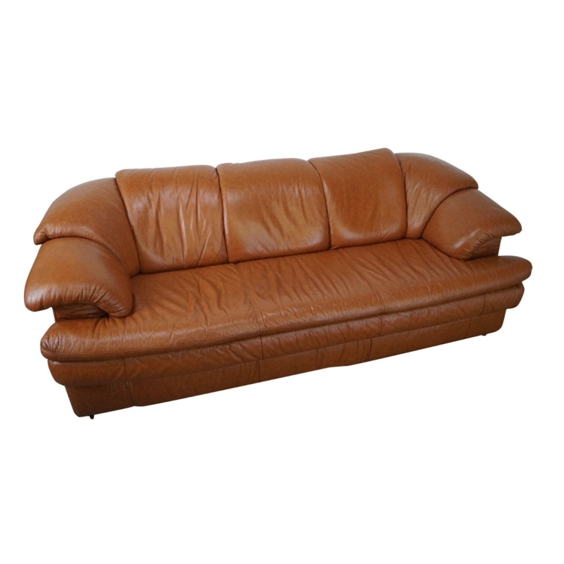 Natuzzi Vintage Caramel Leather Sofa Design