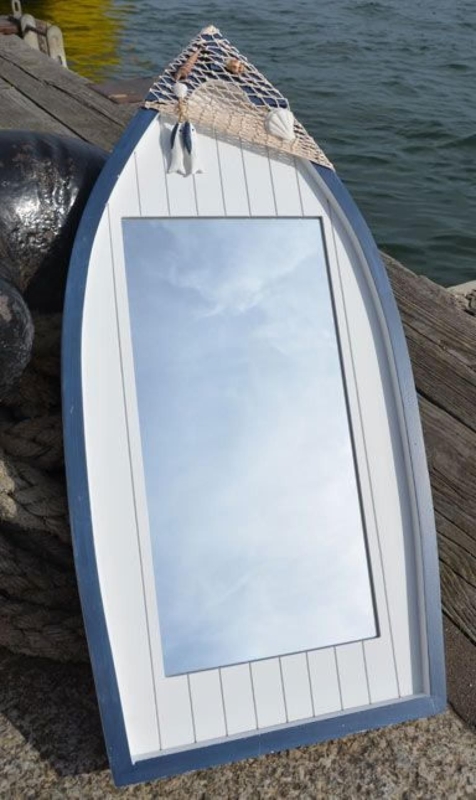 Nautical Boat-Shaped Bathroom Mirror Design