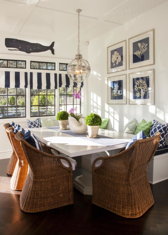 Nautical Inspired Beach House Dining | Coastal dining room, Nautical ...