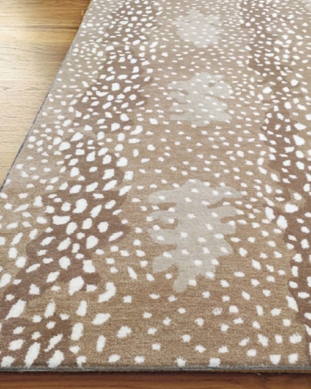 Neutral Antelope Print Wool Area Rug