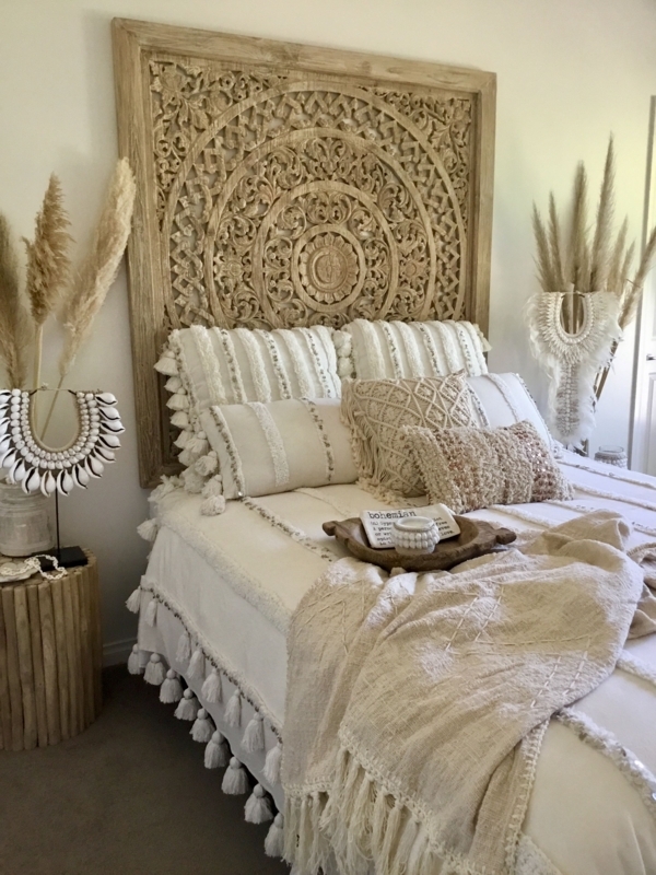Neutral Boho Bedroom with Textured Accents