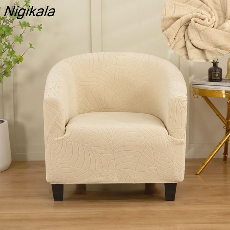 Nigikala Chair Slipcover Stretch Barrel Chair Covers Jacquard Tub Chair ...