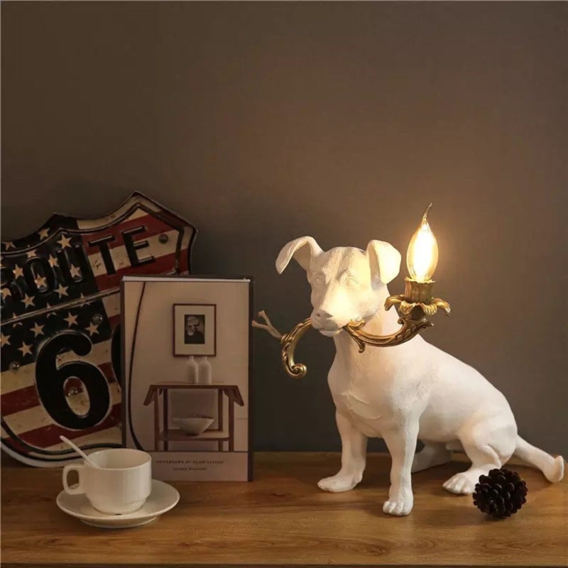 Nordic Retro Puppy Dog Sculptural Table Lamp