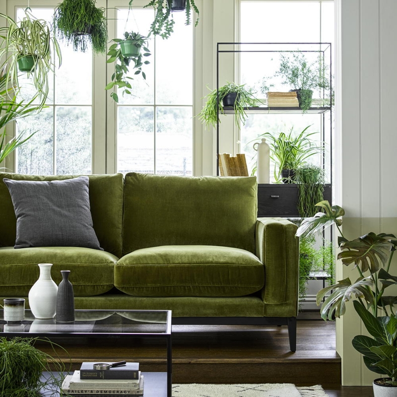Olive Green Couch Living Room  HOMYSTYLE