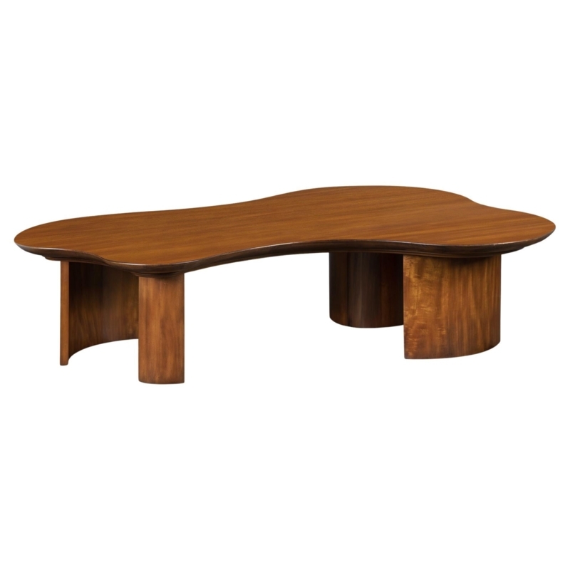 Organic Shape Wooden Montagne Curved Cocktail Table
