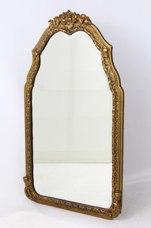 Ornate Vintage Gold Pier Mirror with Floral Details