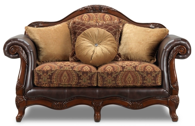 Ornate Vintage Sofa with Carved Wood Details